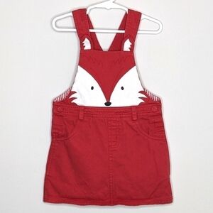 Beebay Fox Face Jumper Overall Dress 3T